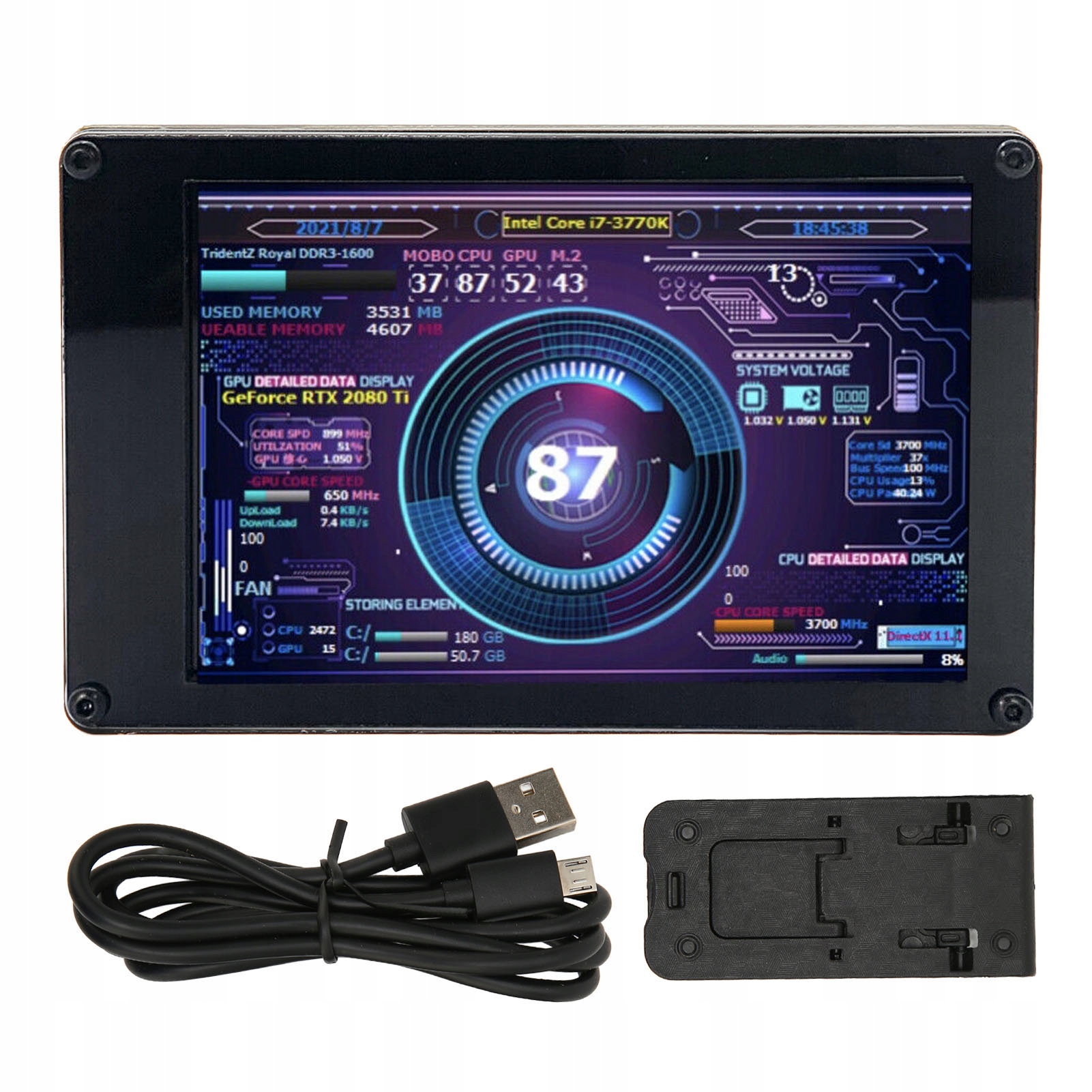 Přídavný Displej 3.5'' Ips Usb Monitor LCD Cpu Gpu 320X480