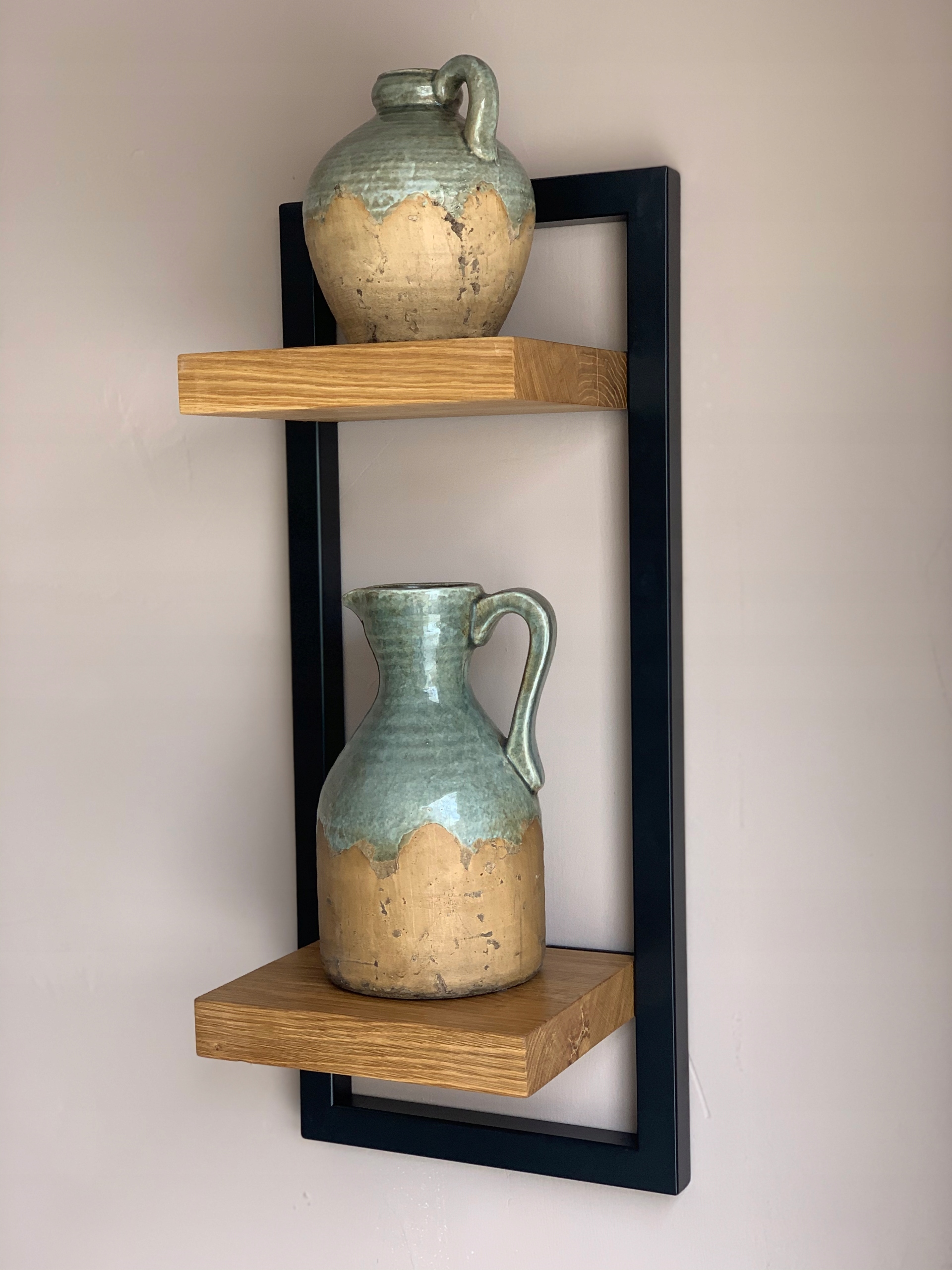 PÓŁKA ŚCIENNA WISZĄCA METALOWA LOFT NA ŚCIANĘ DĄB Szerokość mebla 30 cm