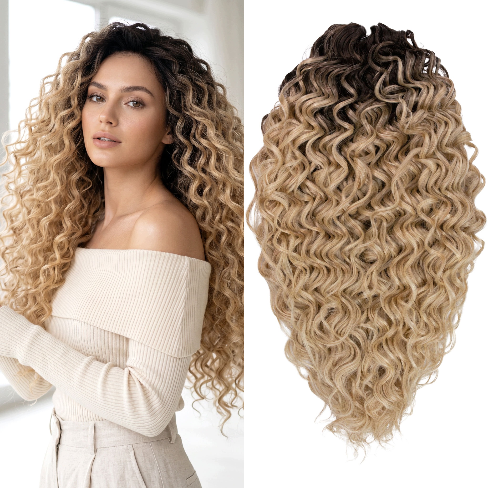 Syntetické vlasy Afroloki Jessica Pro 50 cm 300 g přírodní blond s odrostem