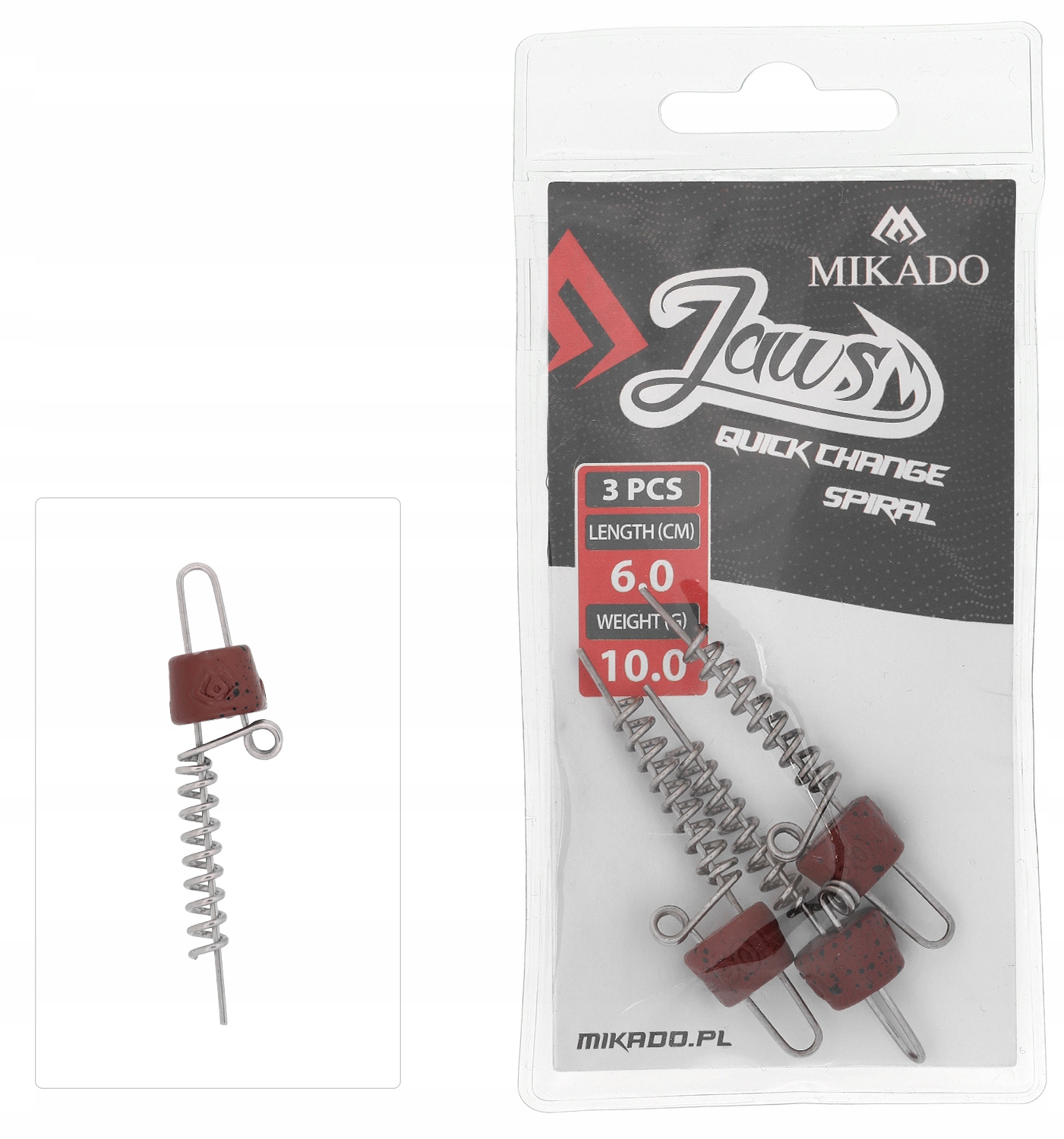 Wkrętki z Ciężarkiem Mikado Jaws Quick Change Spiral 47mm 3 szt. 5,00