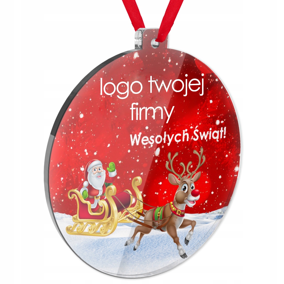 

Przeźroczysta bombka Firmowa Choinkę Logo