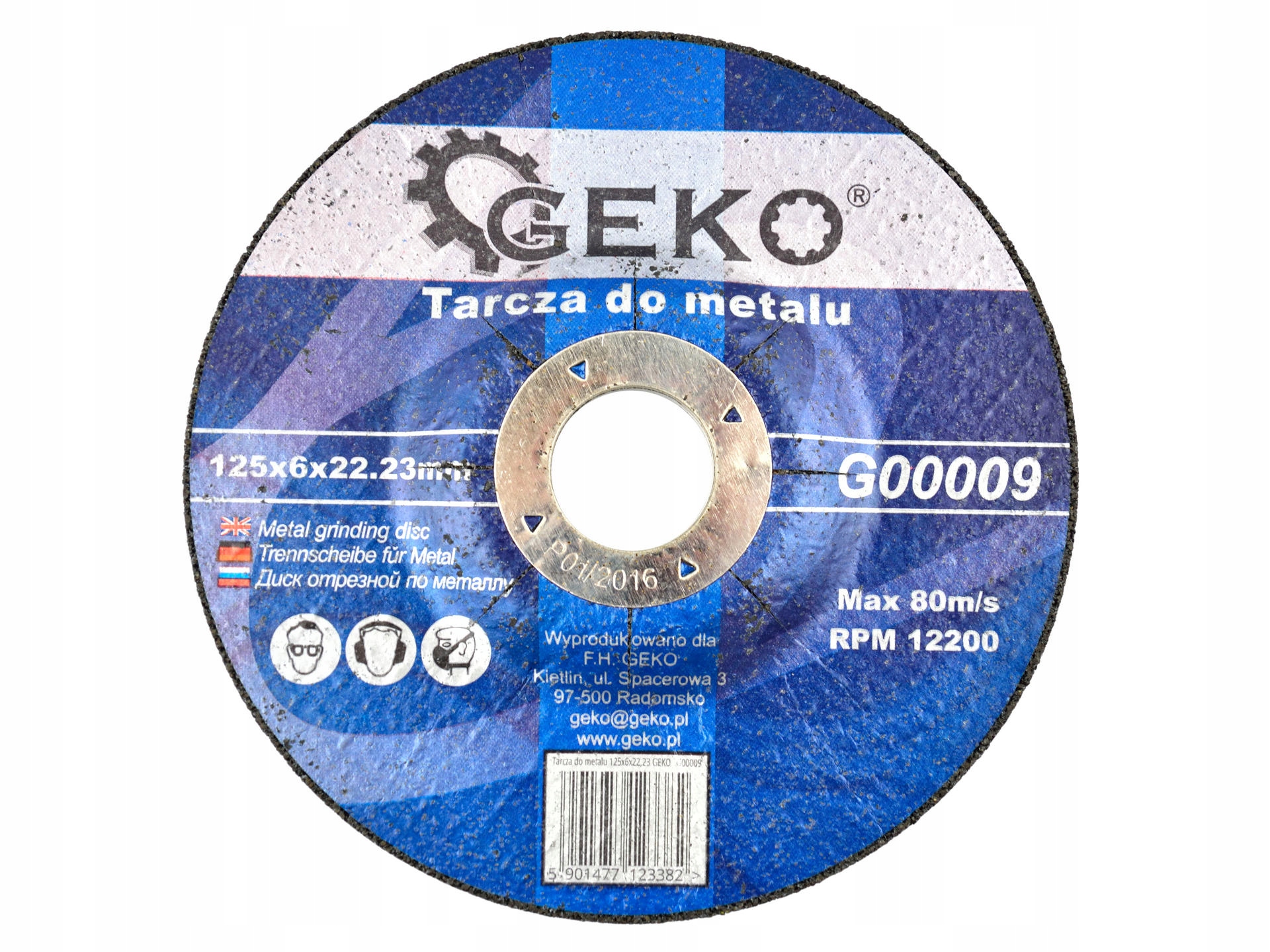 TARCZA DO SZLIFOWANIA METALU GEKO 125x6x22 G00009