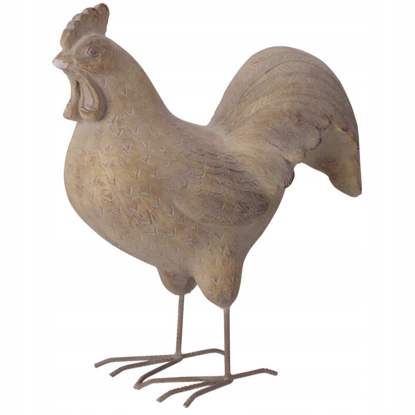 Zahradní figurka slepice, 40 cm, šedá