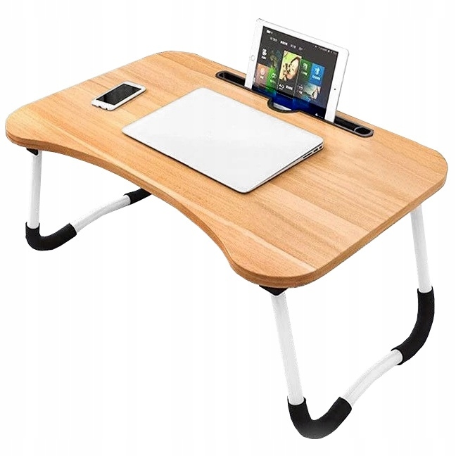 

Drewniany Stolik do Łóżka na Laptopa i Tablet