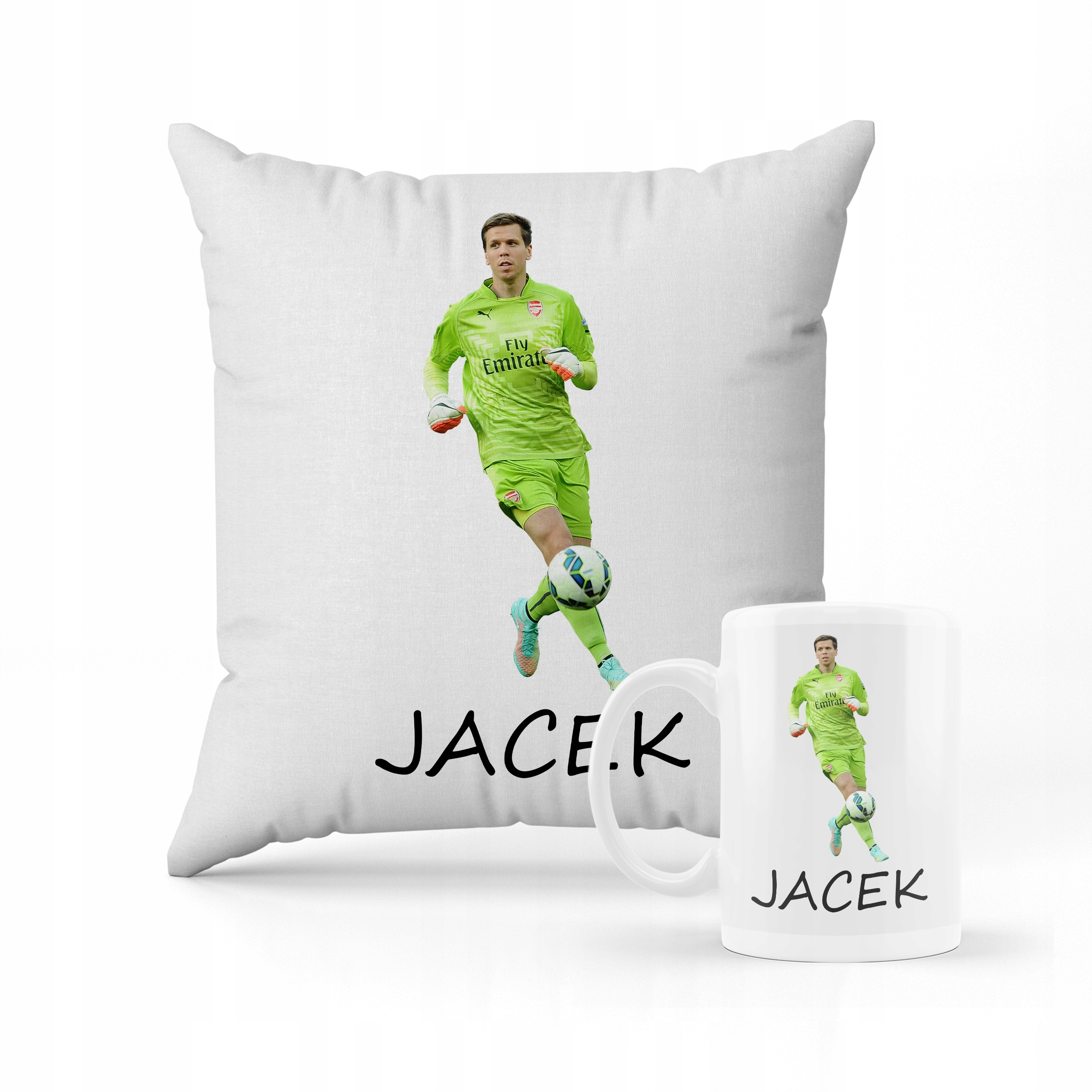 ZESTAW PODUSZKA + KUBEK WOJCIECH SZCZĘSNY + IMIĘ