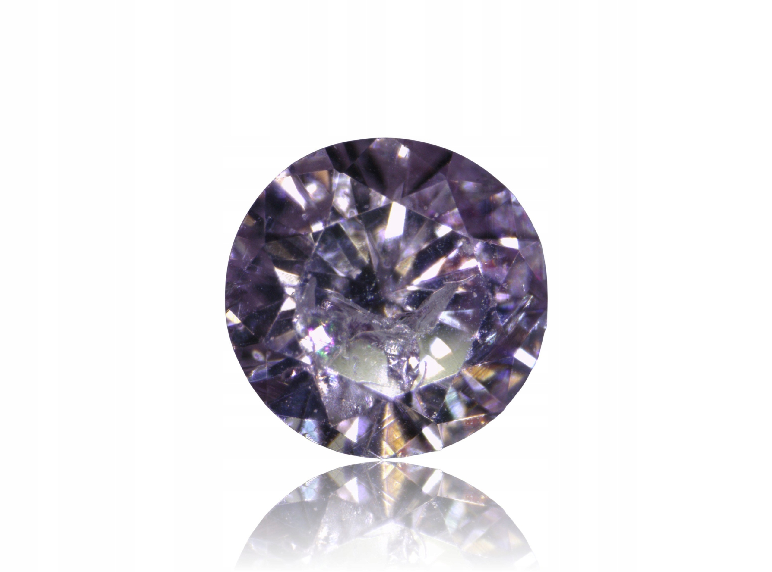 Přírodní Diamant 0.03ct Fialový Briliant I2 eCertifikát Wbd