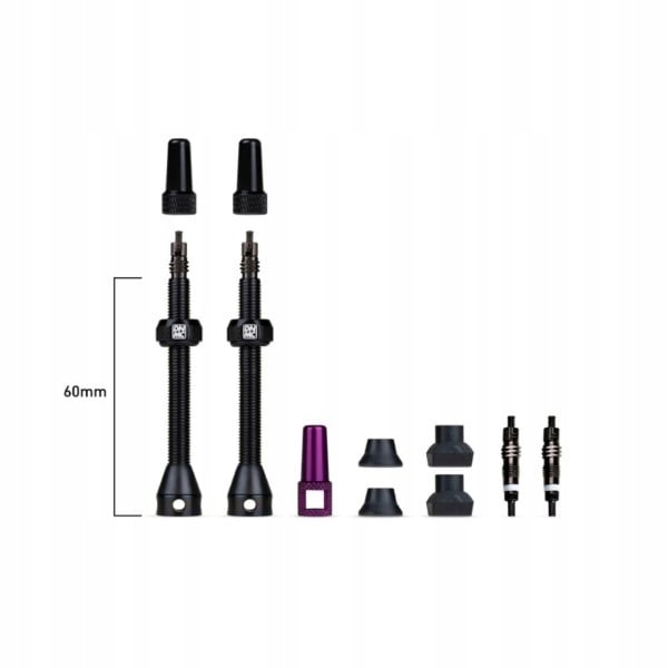 Dynamic Bike Care Pair Of Tubeless Valves Barkeeper 60 Mm, Black