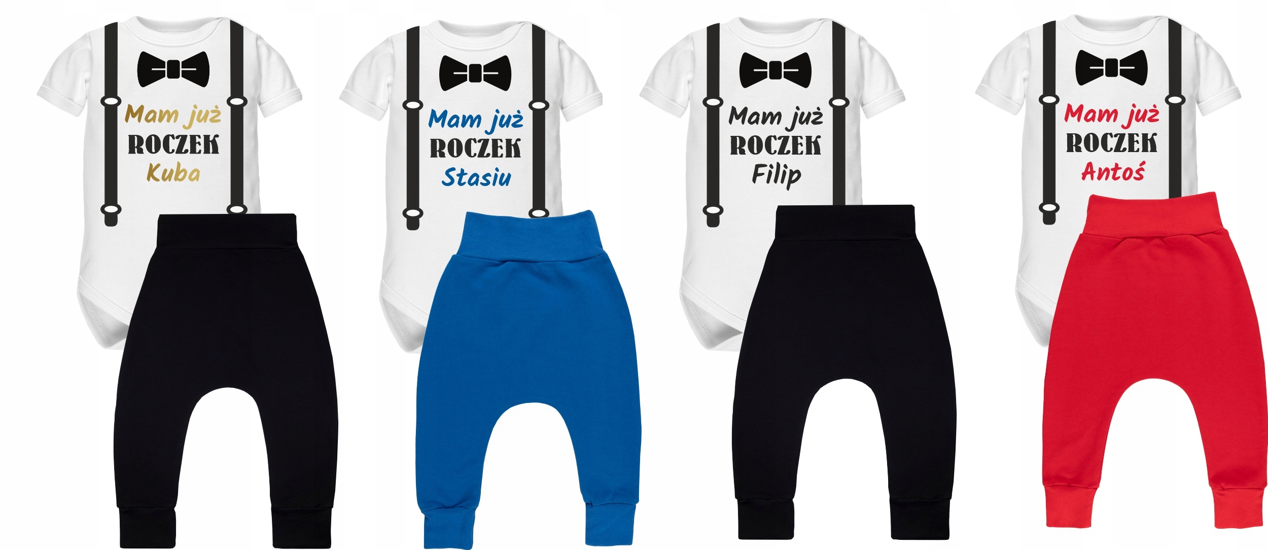Body i spodenki pierwsze urodziny roczek 1 imię Płeć chłopcy dziewczynki