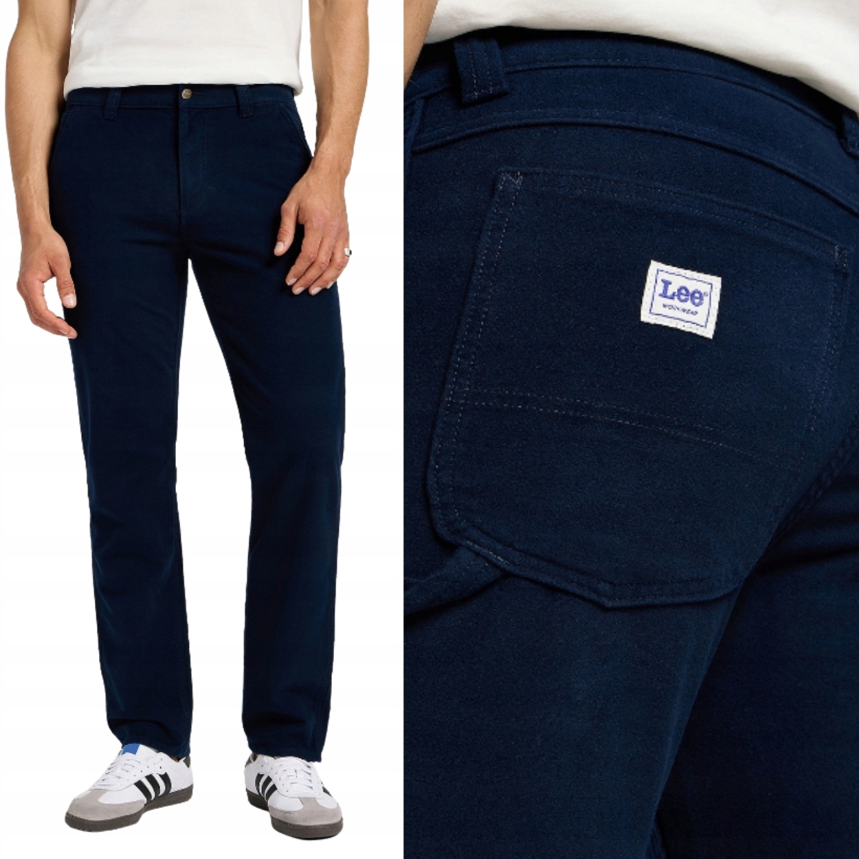 Lee Regular Straight Carpenter Navy Workwear látkové kalhoty W32 L32