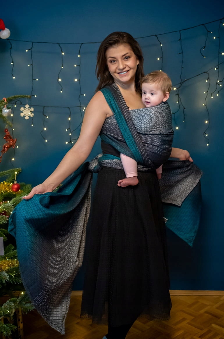 Chusta tkana EverySlings - Babyheart TEABERRY