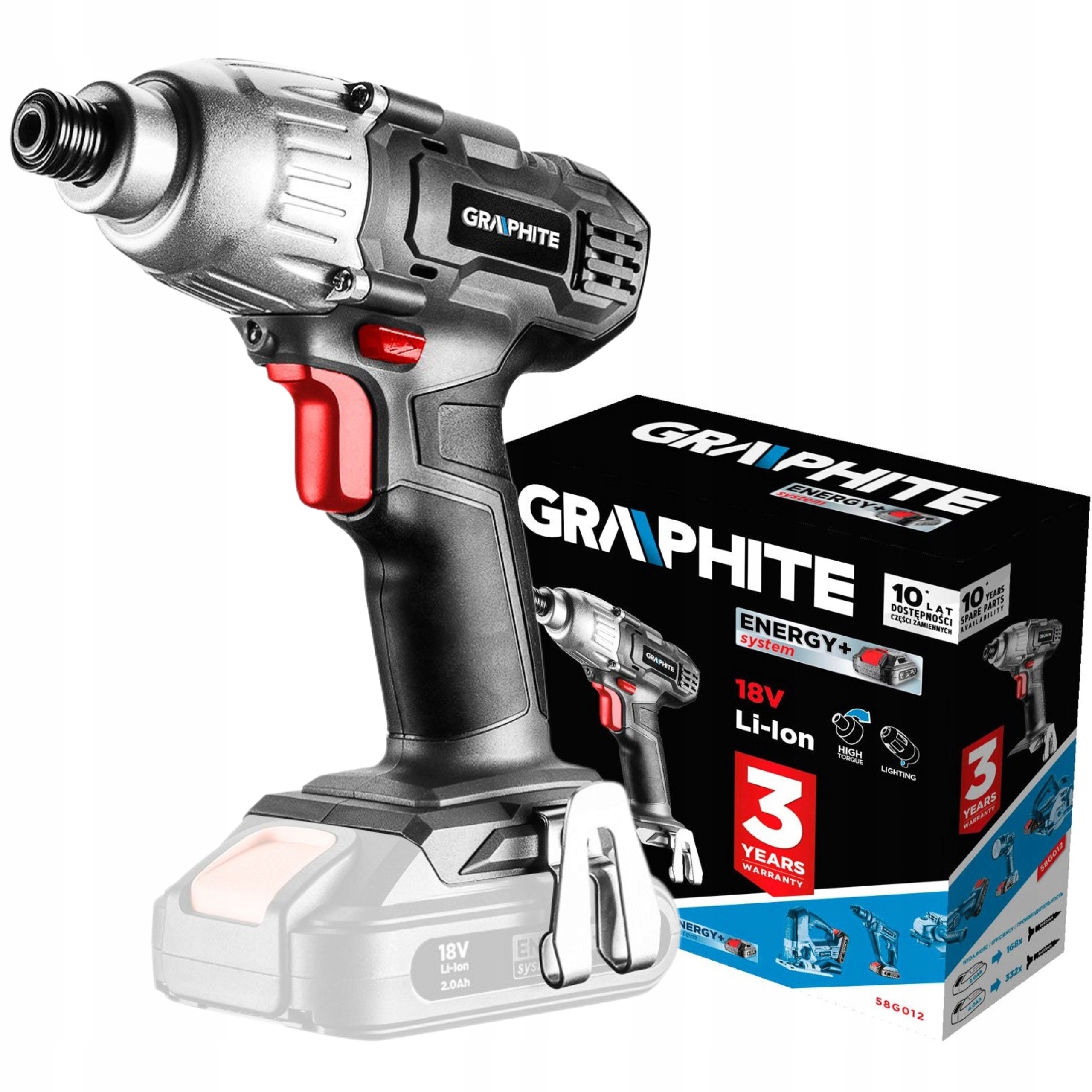 Graphite Akumulátorový Rázový Utahovák 18V Klíč Šroubovák 58G012 180Nm 2200 ot/min
