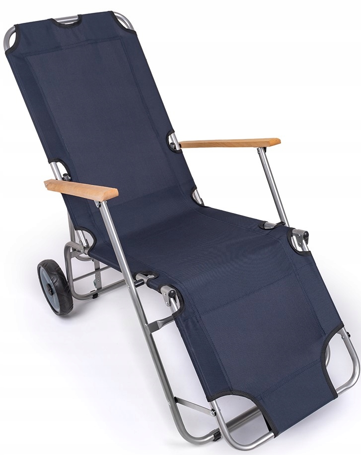 Leżak Na Kółkach Ogrodowy Plażowy Fotel Składany Tarasowy
