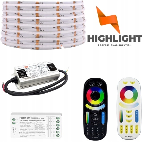 5m Zestaw taśma LED COB RGB+CCT 16W 24V Wi-Fi