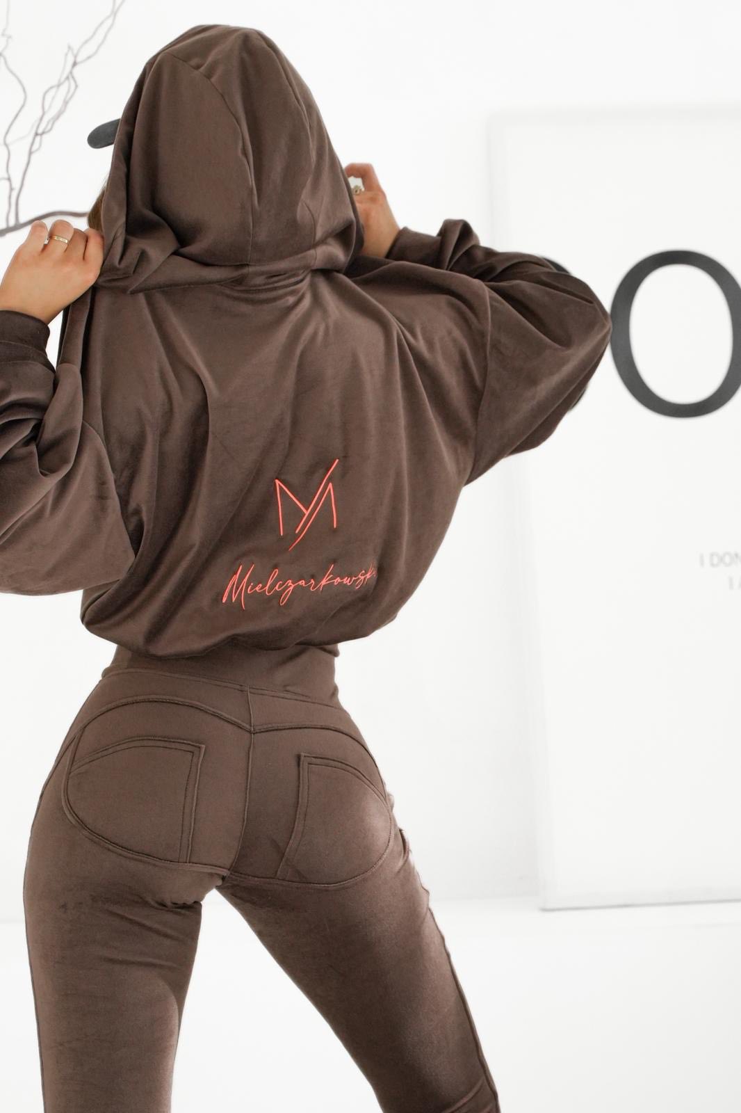 Mielczarkowski teplákovka mikina a legíny Push-Up velur Moa Dark Cappuccino M