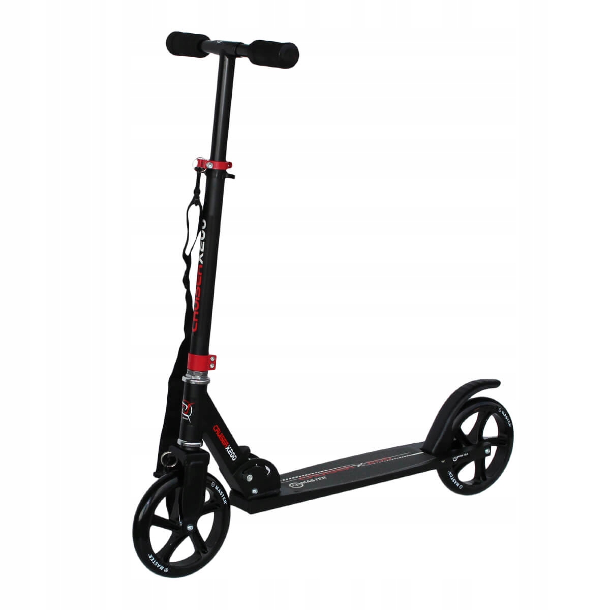 Skládací koloběžka s přepravním pásem Master Cruiser 200 mm červená