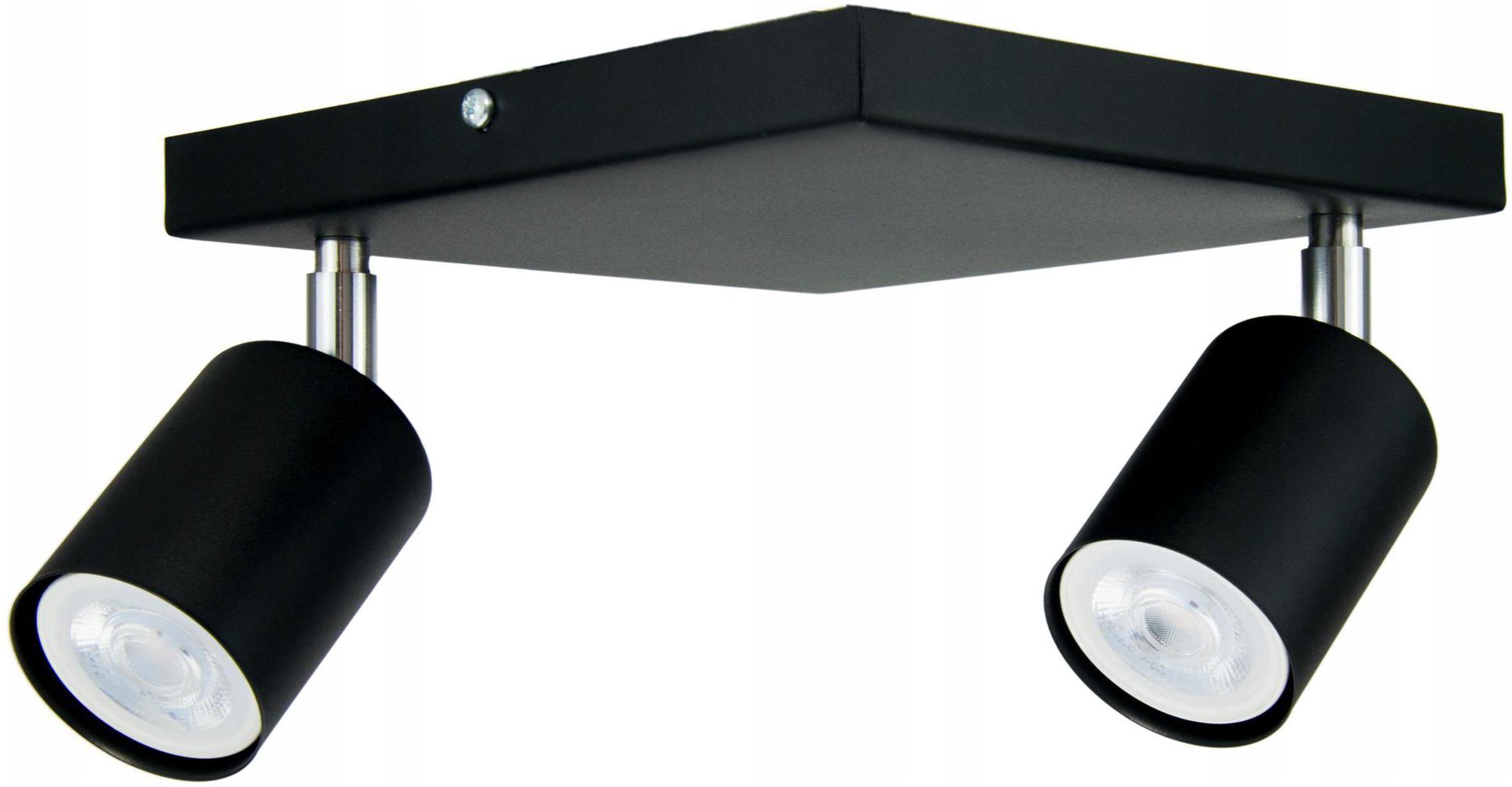 LAMPA SUFITOWA SPOT RUCHOMA CZARNA PLAFON KWADRAT GU10 REGULACJA POD LED