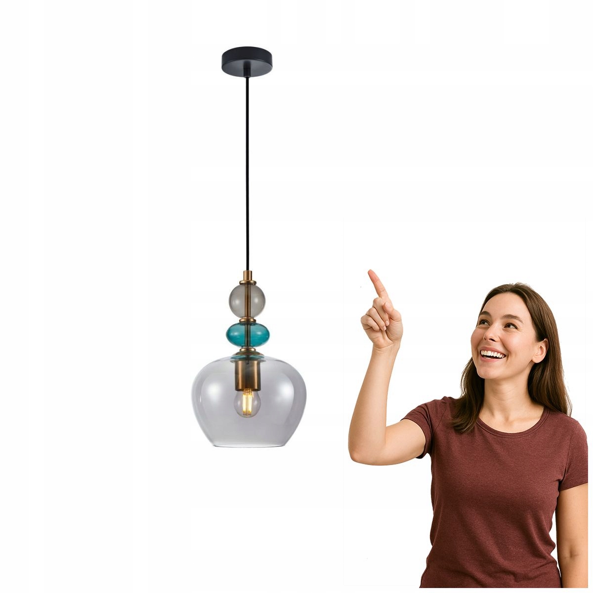 Zlato-černá závěsná lampa Busco Moderní, nastavitelná Italux