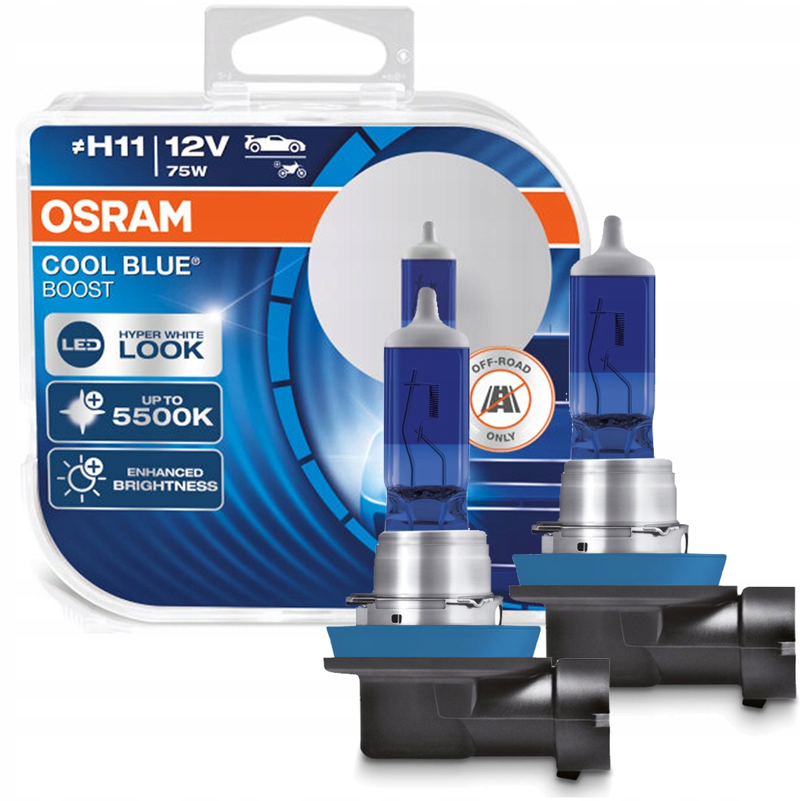 

2x H11 Osram Żarówki 5500K Cool Blue Hyper Boost