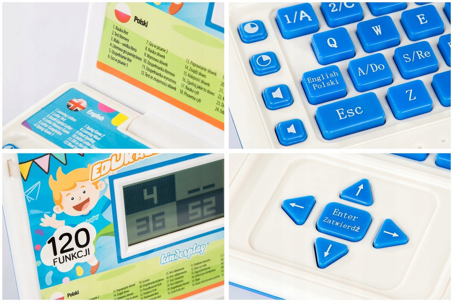 LAPTOP DLA DZIECI EDUKACYJNY DO NAUKI 120 FUNKCJI Bohater brak