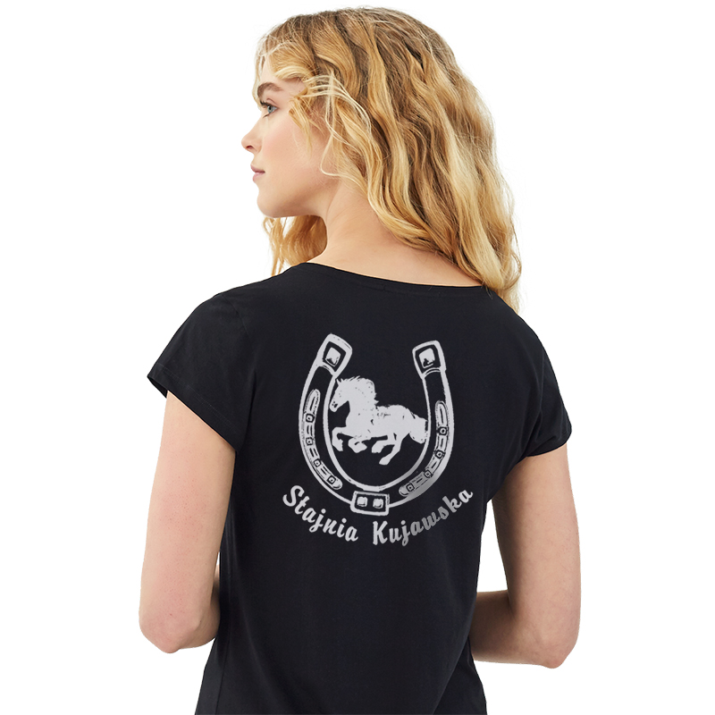 koszulka do jazdy konnej z Twoim nadrukiem - M Dekolt okrągły