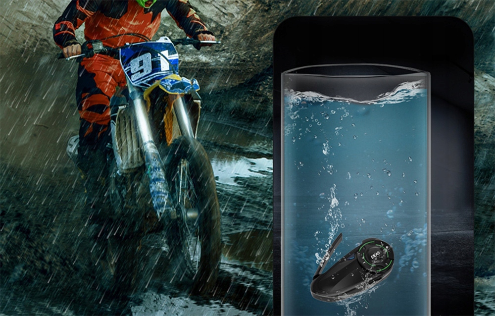 EJEAS Q8 INTERKOM MOTOCYKLOWY IP67 DO 1000M MAX 6 OSÓB MESH BT5.1 APLIKACJA Liczba zestawów na 1 kask