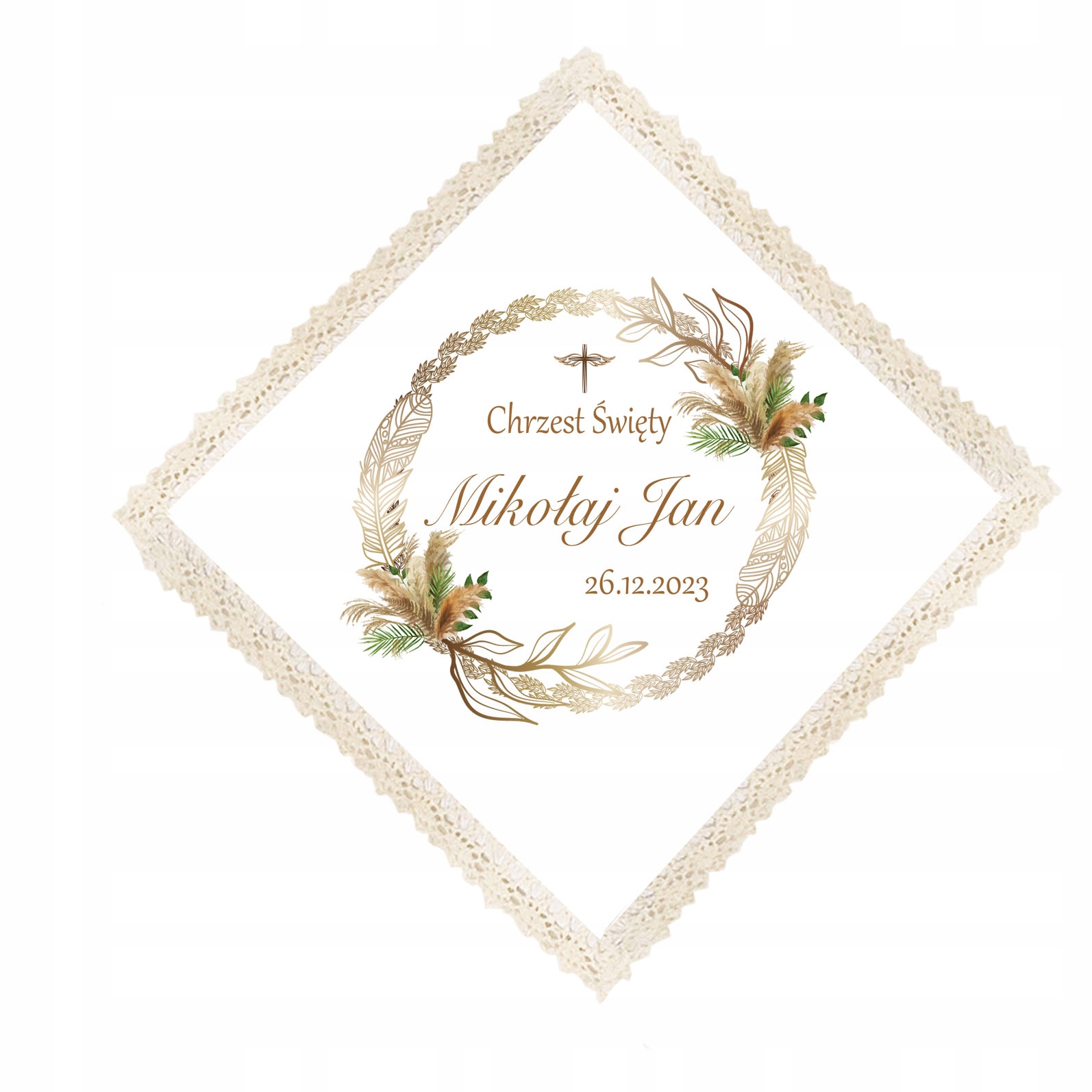 BIAŁA SZATKA DO CHRZTU CHRZEST IMIĘ