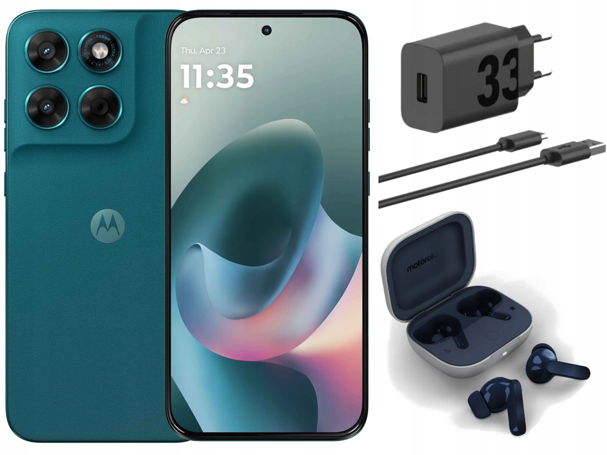 Smartfon Motorola moto g77 8/256GB 6,78'' Morski Ładowarka Słuchawki