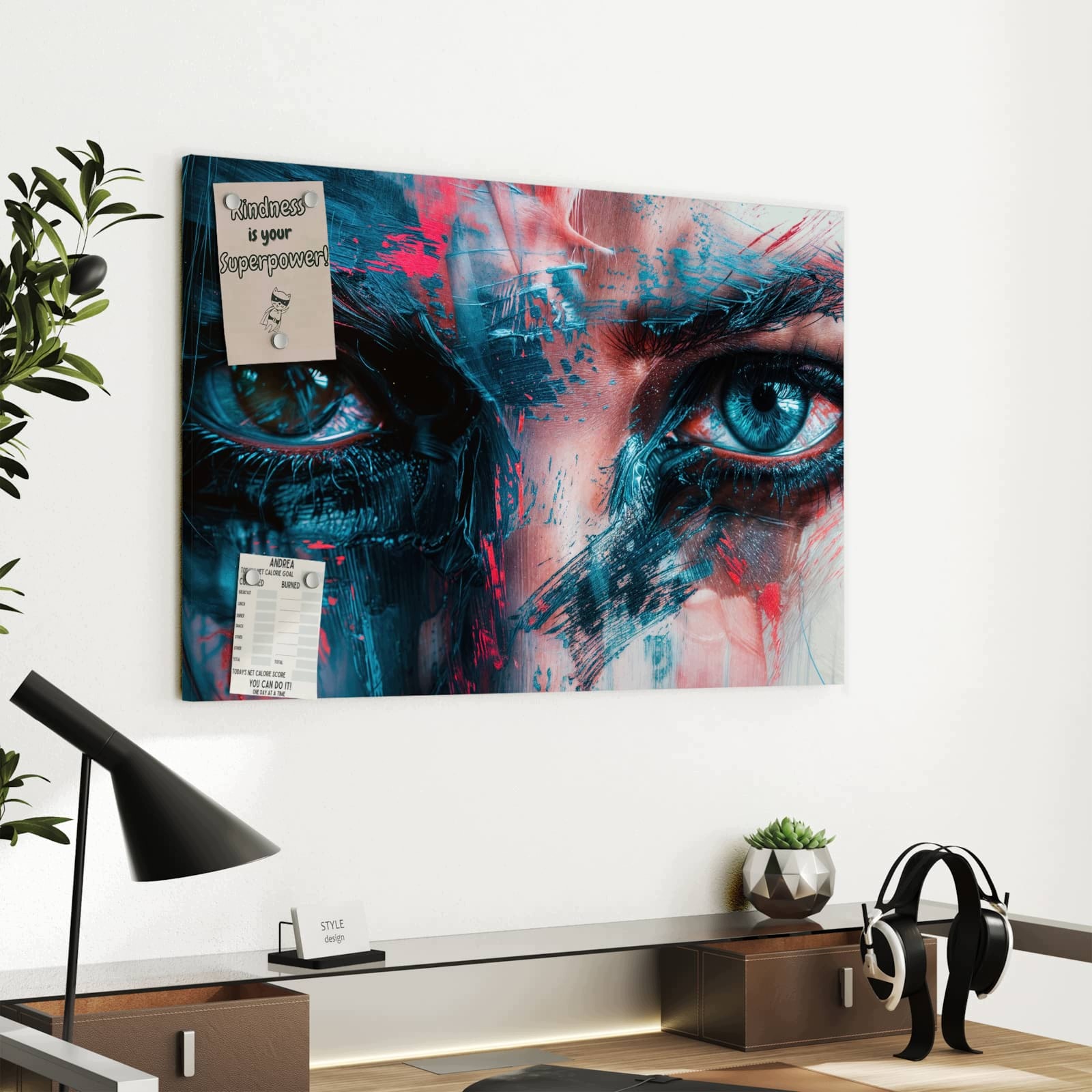 Magnetická tabule Propracované Oči 60 × 40 cm