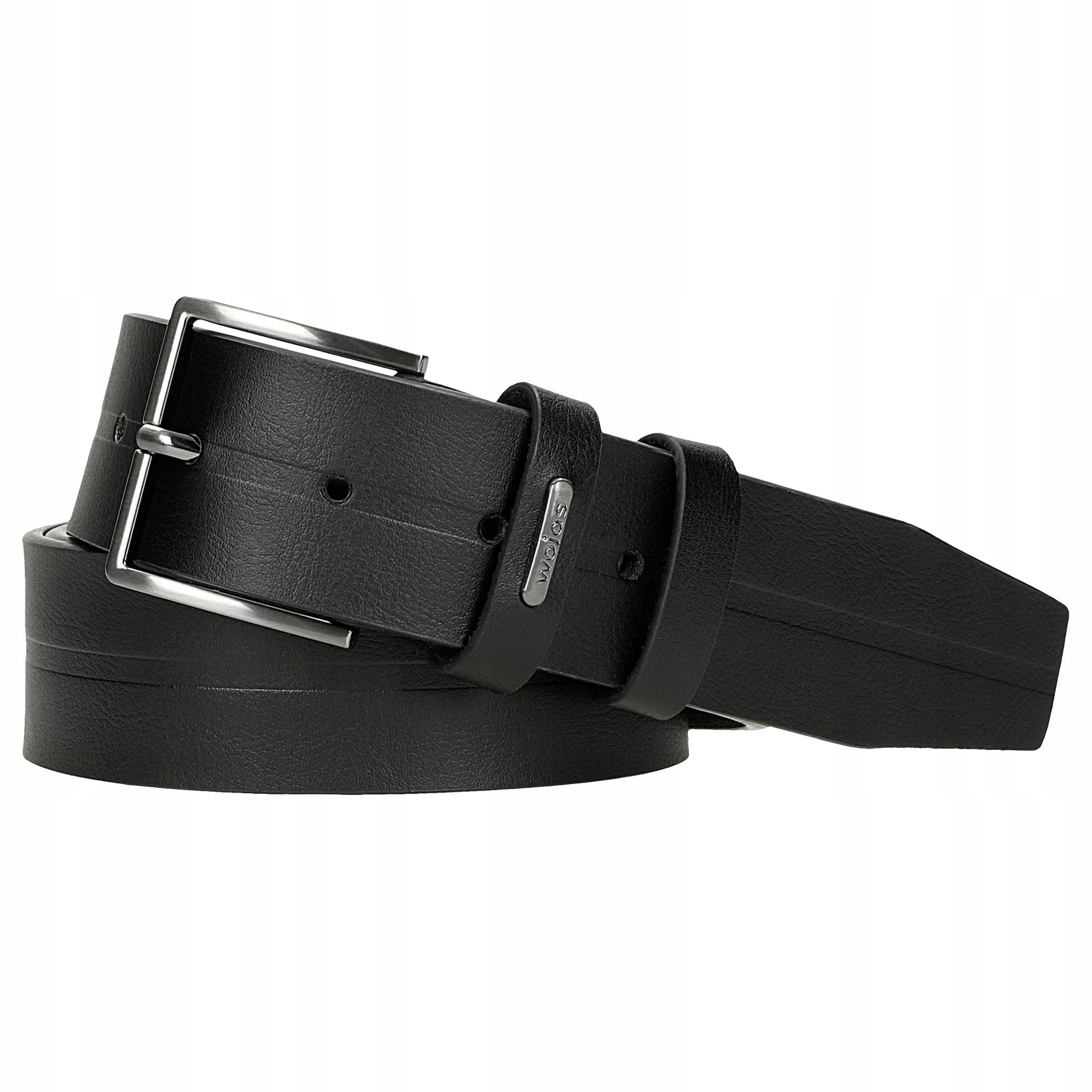 Černý kožený pásek pro muže s ražbou, velikost vel.