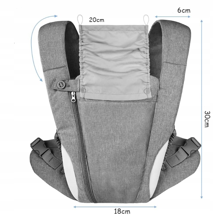 CHUSTA DO NOSZENIA NIEMOWLĄT NOWORODKÓW WIELOFUNKCYJNE NOSIDEŁKO SZARY