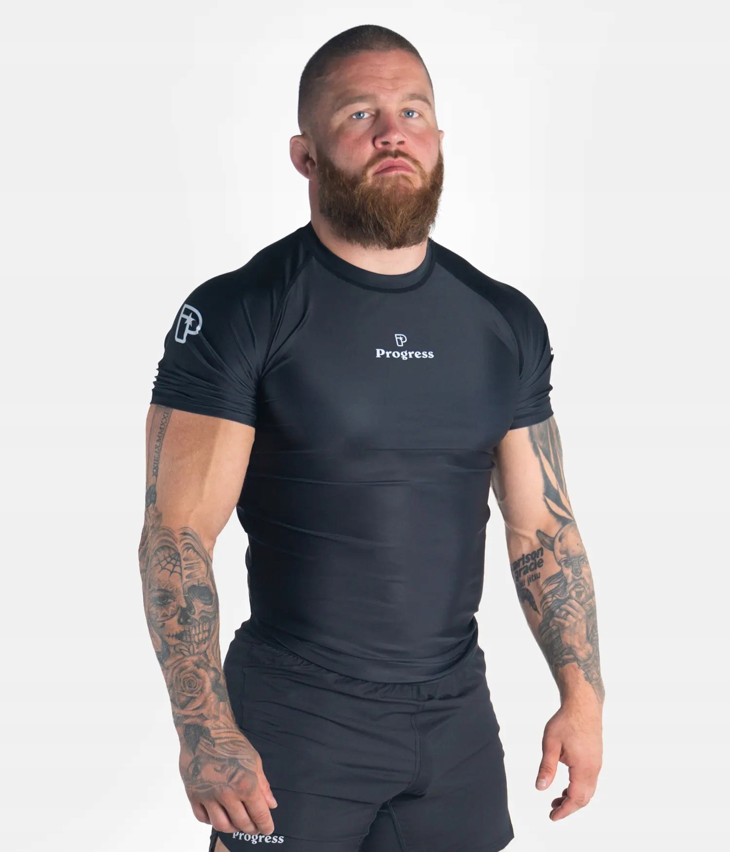 Progress Rashguard Męski Krótki Rękaw Academy Czarny XL