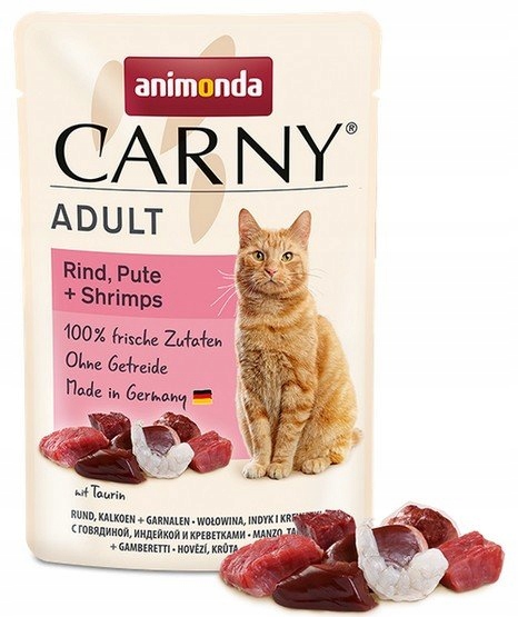 Levně 4X Animonda Carny Adult hovězí, krůtí, krevety 85g