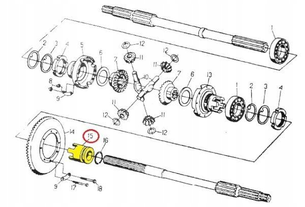 Sprzęgło kłowe przesuwne blokada mechanizmu różnicowego C-330 ORYGINAŁ URSU Numer katalogowy części 50013400U