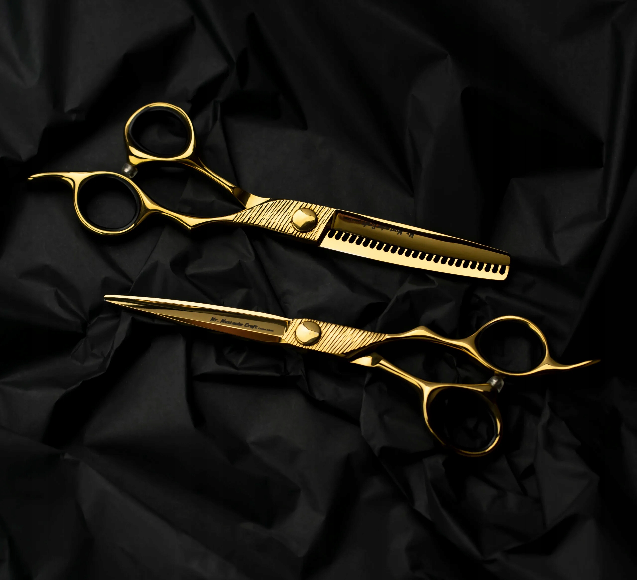 Sada profesionálních nůžek nůžek Mr Mustache Gold Craft 6