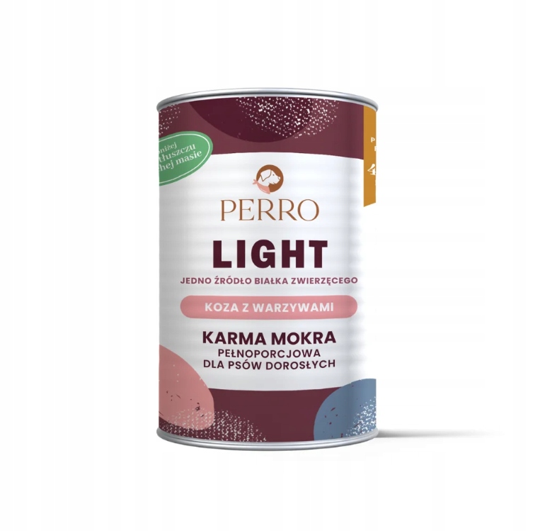 Perro Light Koza z warzywami 400g monobiałkowa formuła dla psów Otyłych