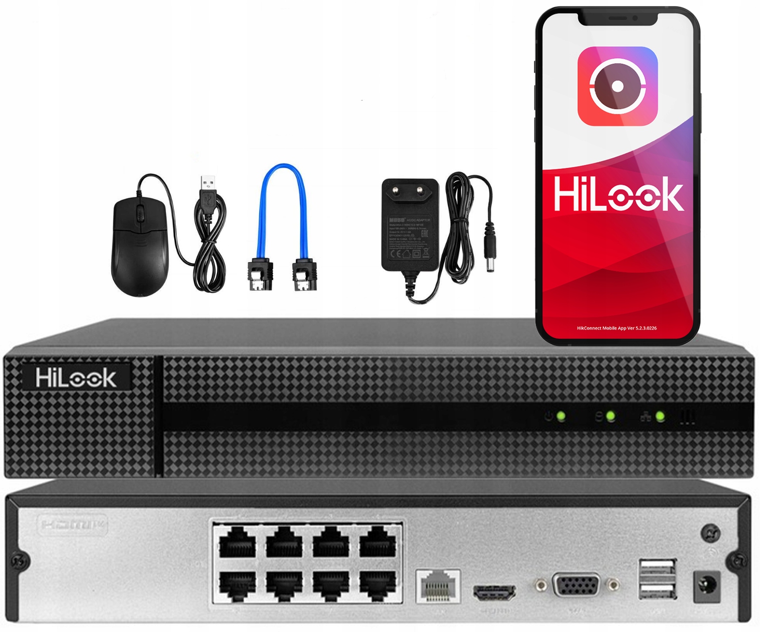 Záznamník monitorování 8xPoE HiLook od Hikvision pro 8 kamer 4MPx Aplikace