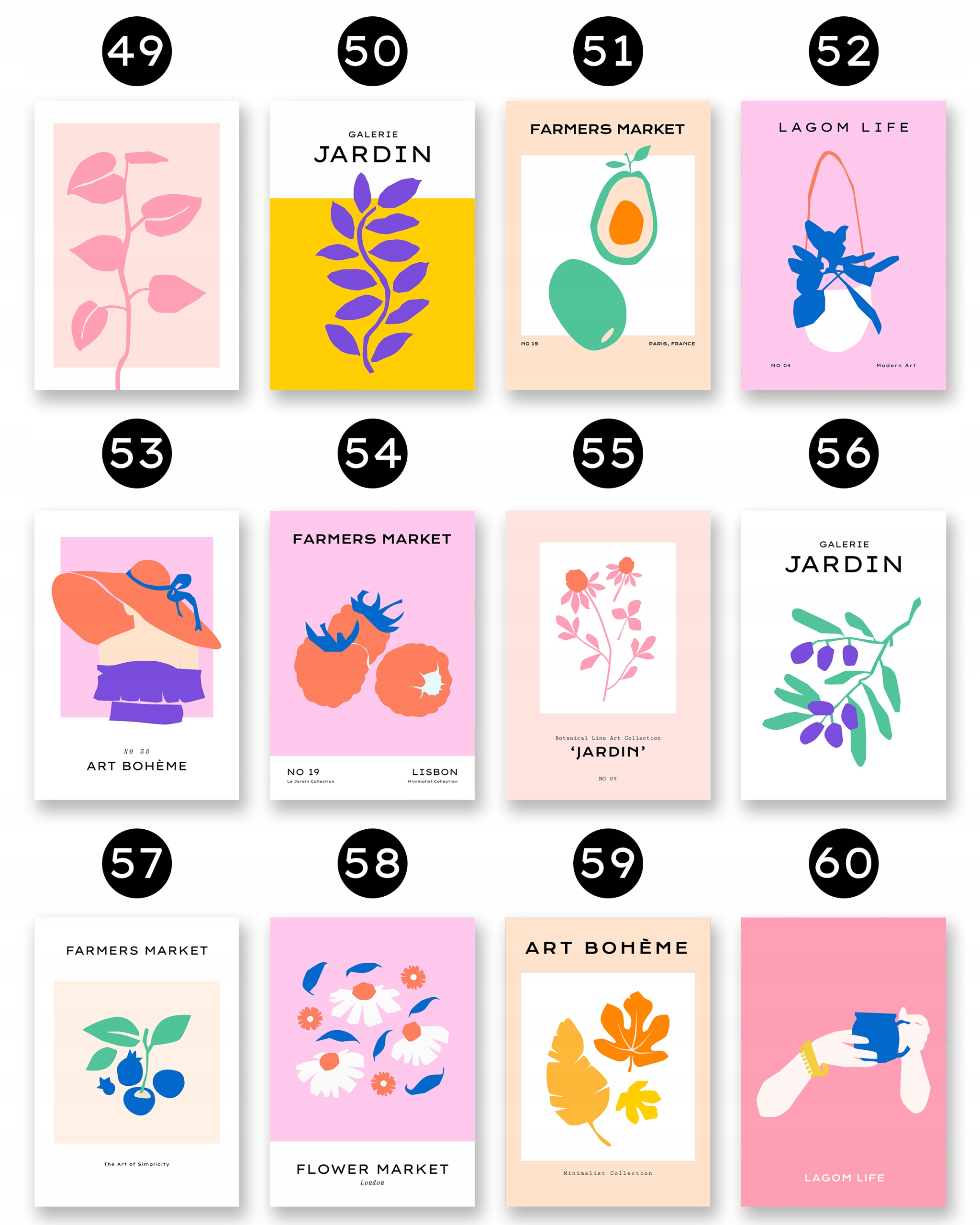 OZDOBA NA PUSTĄ ŚCIANĘ ZESTAW PLAKATÓW A3 OBRAZ PLAKATY NA ŚCIANĘ 3 szt Nazwa Kolorowy Ogród 2 - Murles