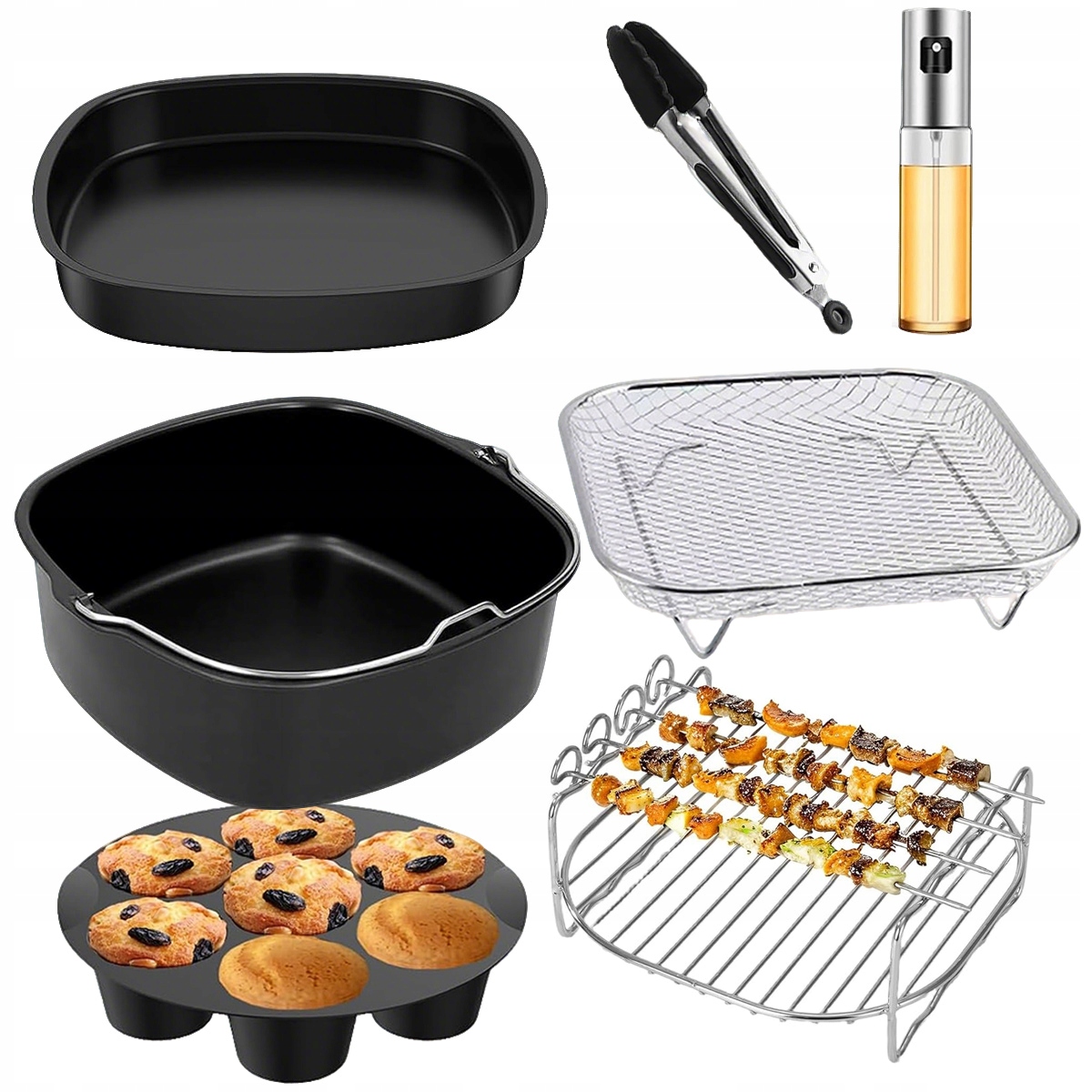 Akcesoria Do Frytkownicy Air Fryer Zestaw 12 Elementów 4.5L-6.2L