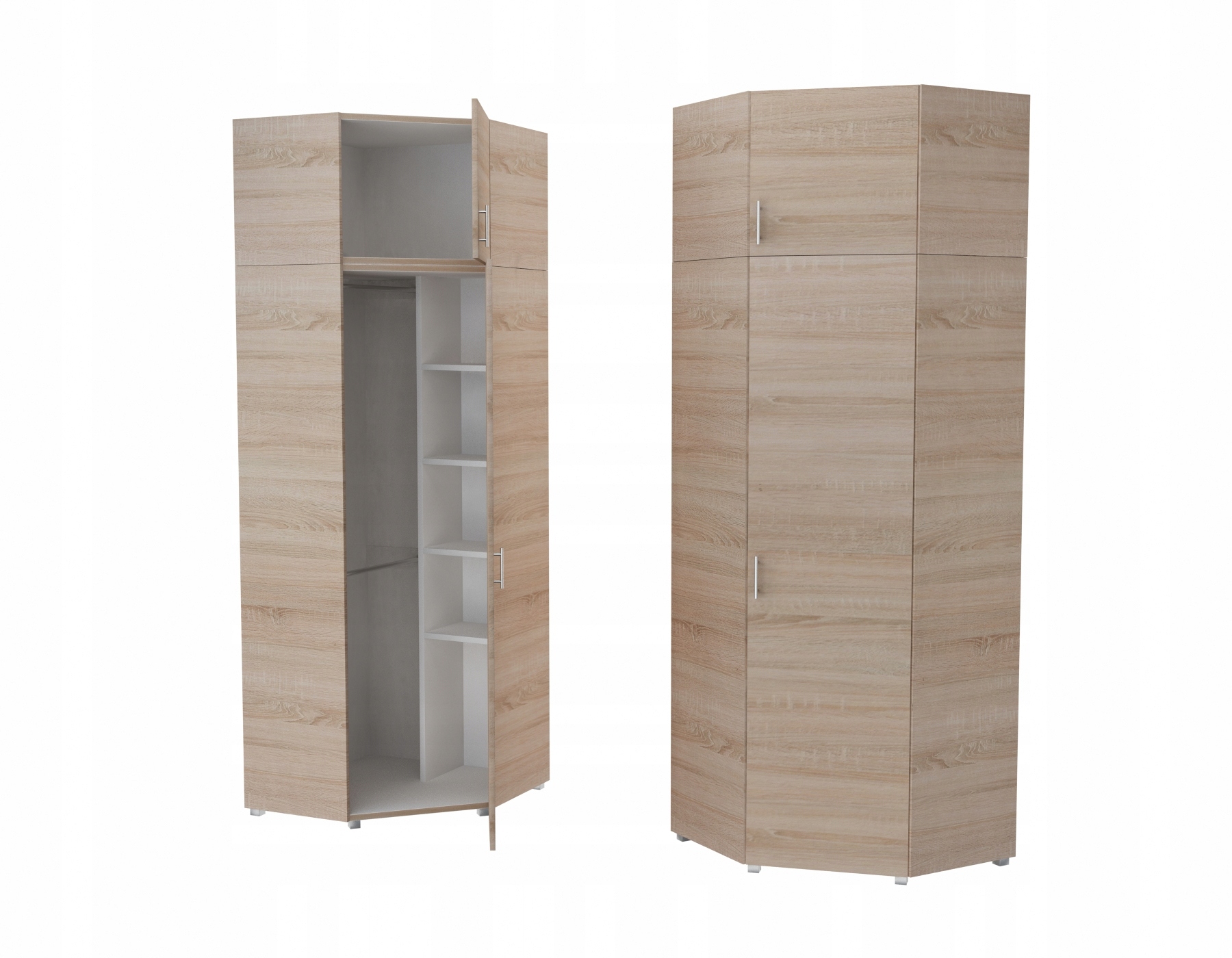 SZAFA NAROŻNA Z NADSTAWKĄ - DĄB SONOMA