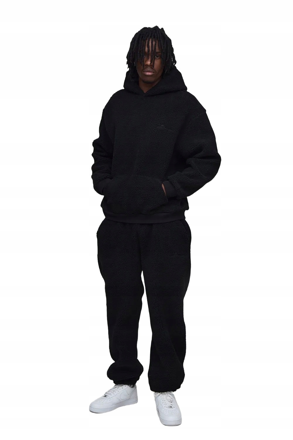 Boohooman Černý Teplákovka Pánský Komplet S Kapucí Plyšový Materiál XL Z3A