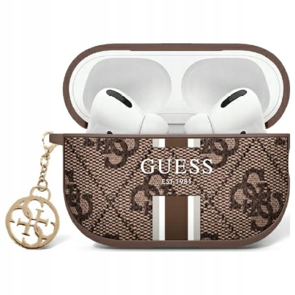 Guess GUA2P4RPSW AirPods 1/ 2 cover brązowy/ brown 4G Printed Stripes