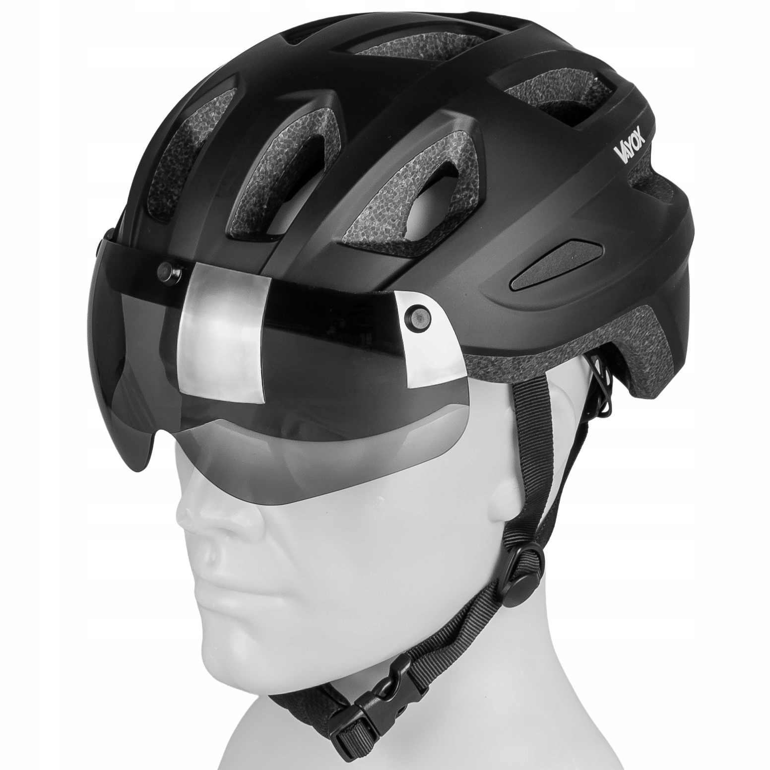 Pánská Cyklistická Helma Mtb Matná Nastavitelná 58-61 cm Zadní Světlo Brýle Vayox