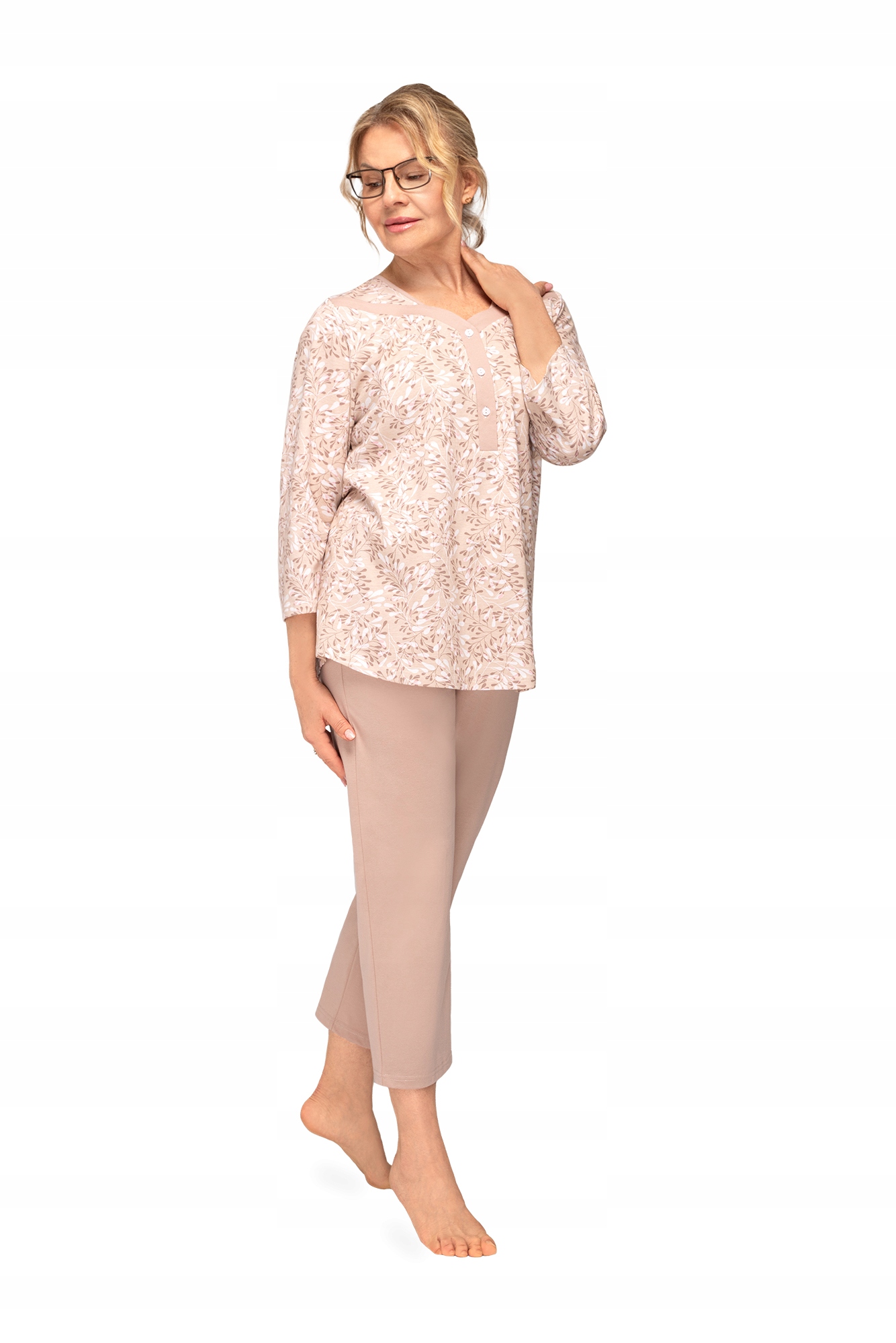 Piżama damska dla seniorki babci Martel Lucyna 271 komfortowa, 100% Bawełna