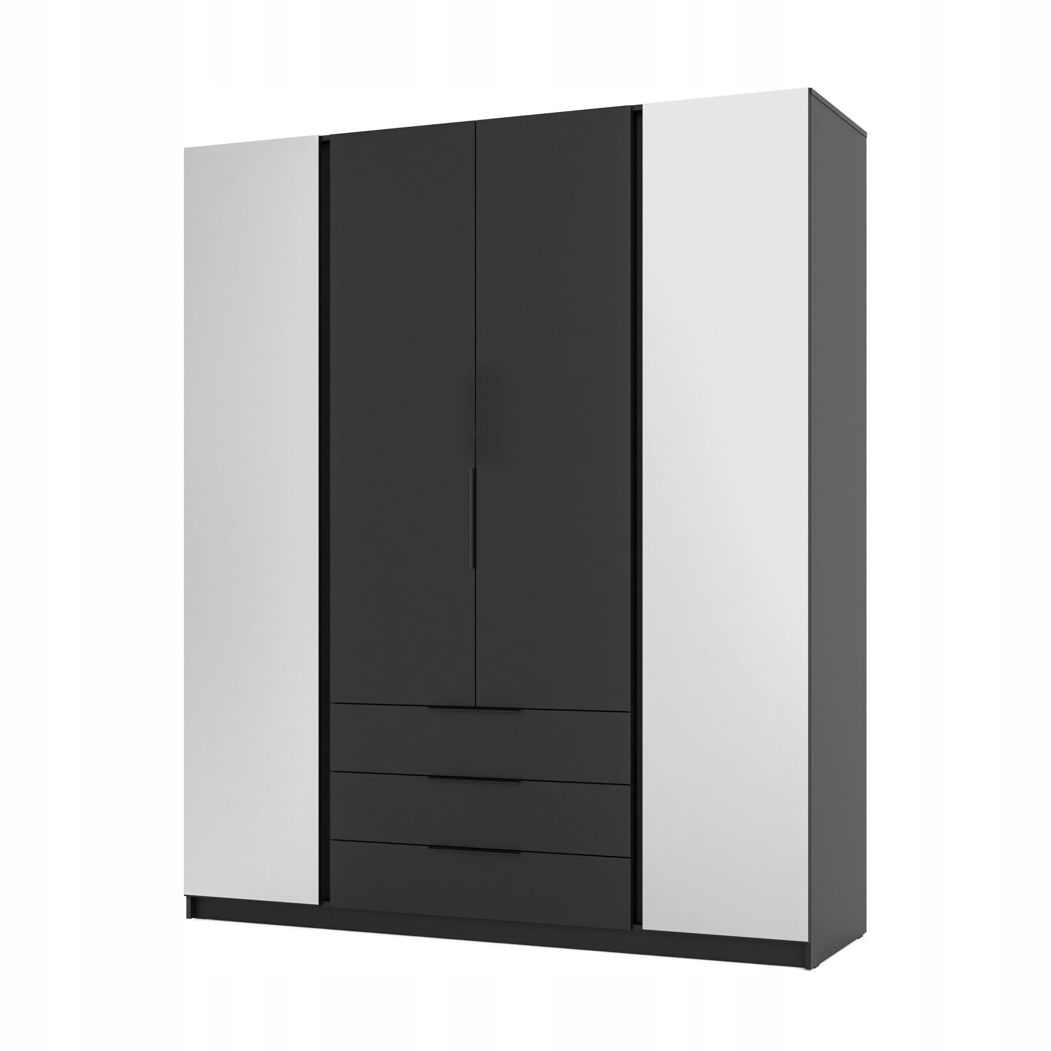 Skříň Čtyřdveřová Cagliari 200 cm Skříň se zrcadlem Zásuvky Pevné