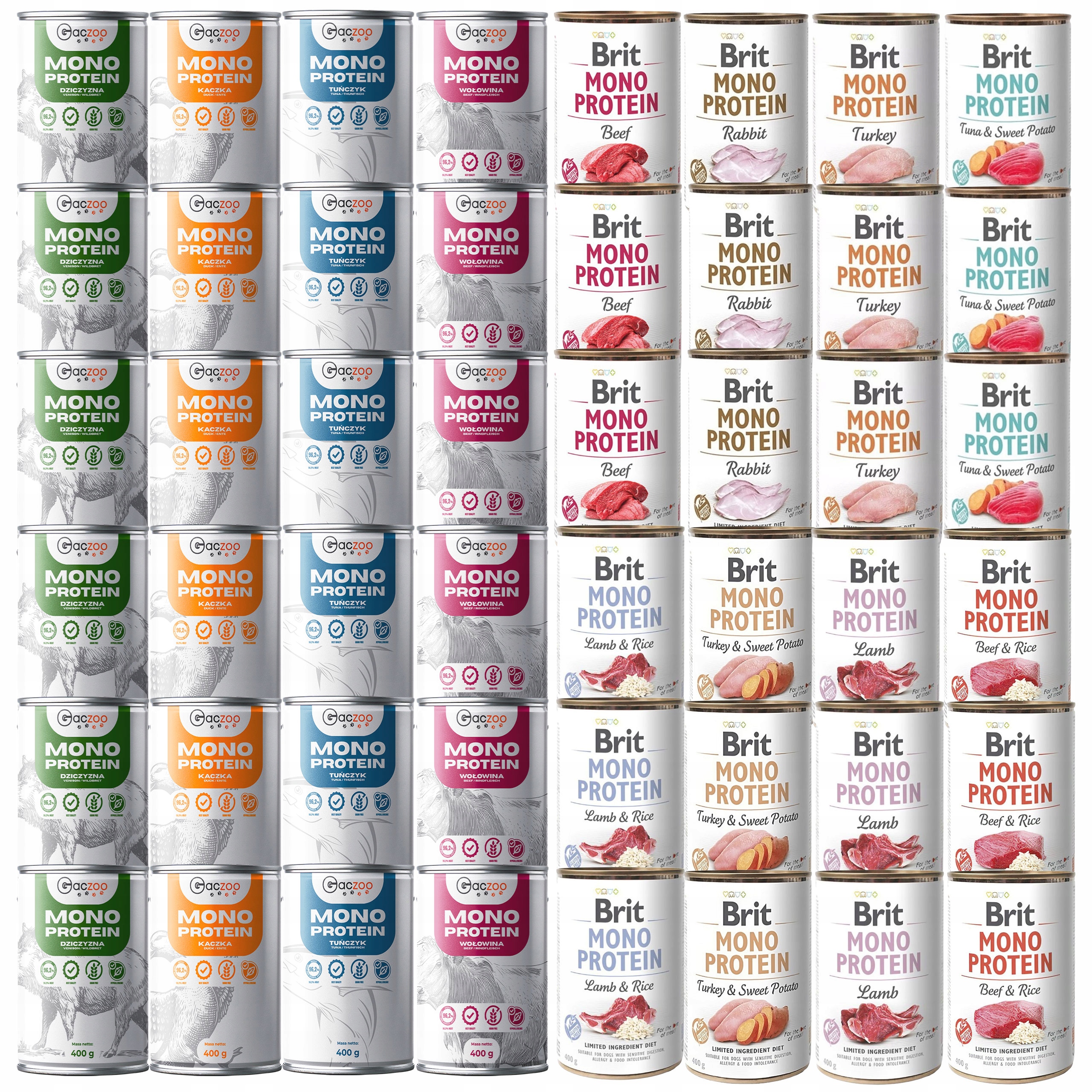 Levně Brit Gaczoo Mono Protein monoproteinové krmivo pro mokré psy mix chutí 48 x 400 g