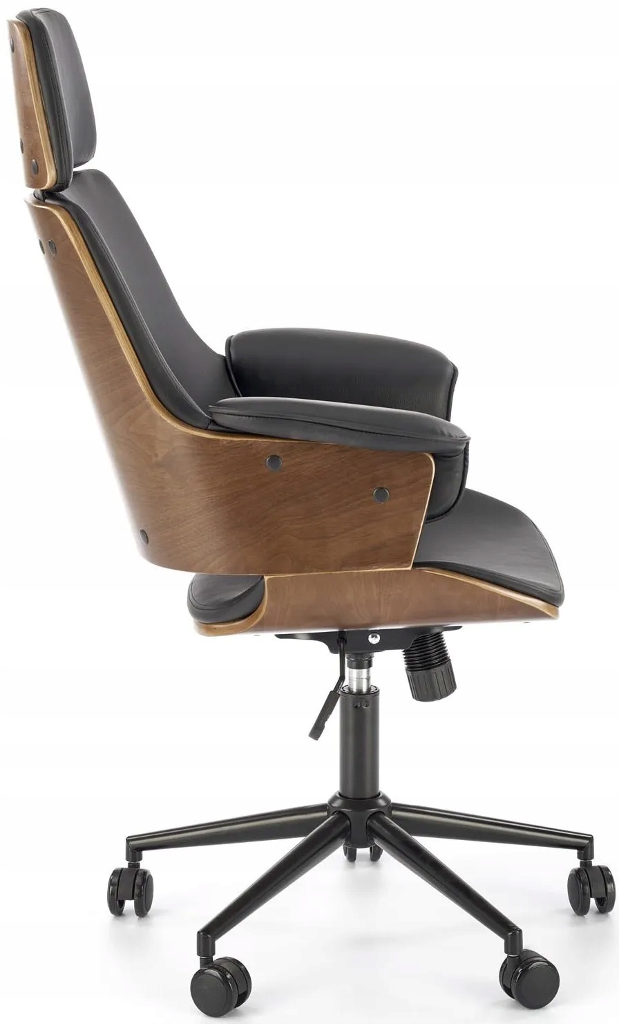 Fotel gabinetowy Weber czarno-orzechowy Do Biura