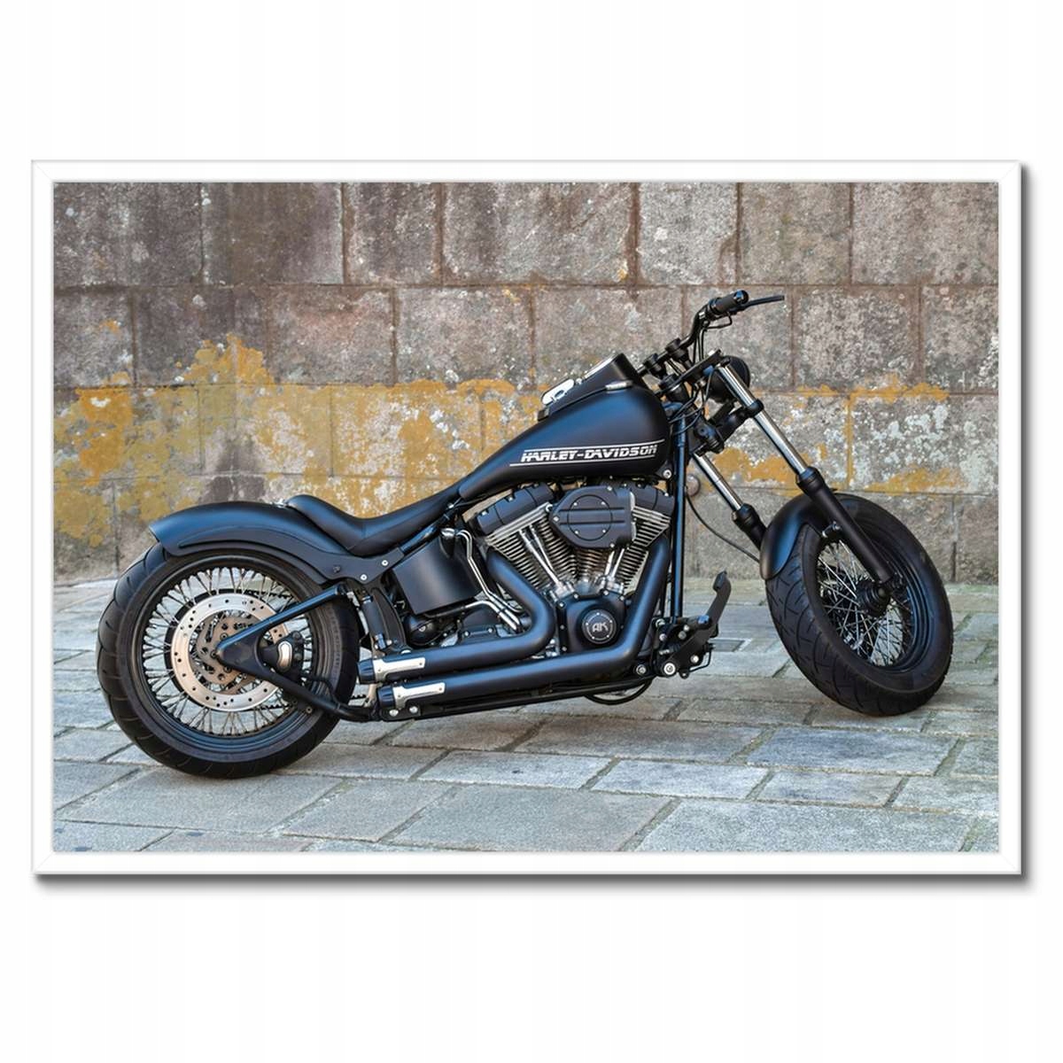 Plakáty v rámu 70x50 Harley Davidson Motocykl Černý mat