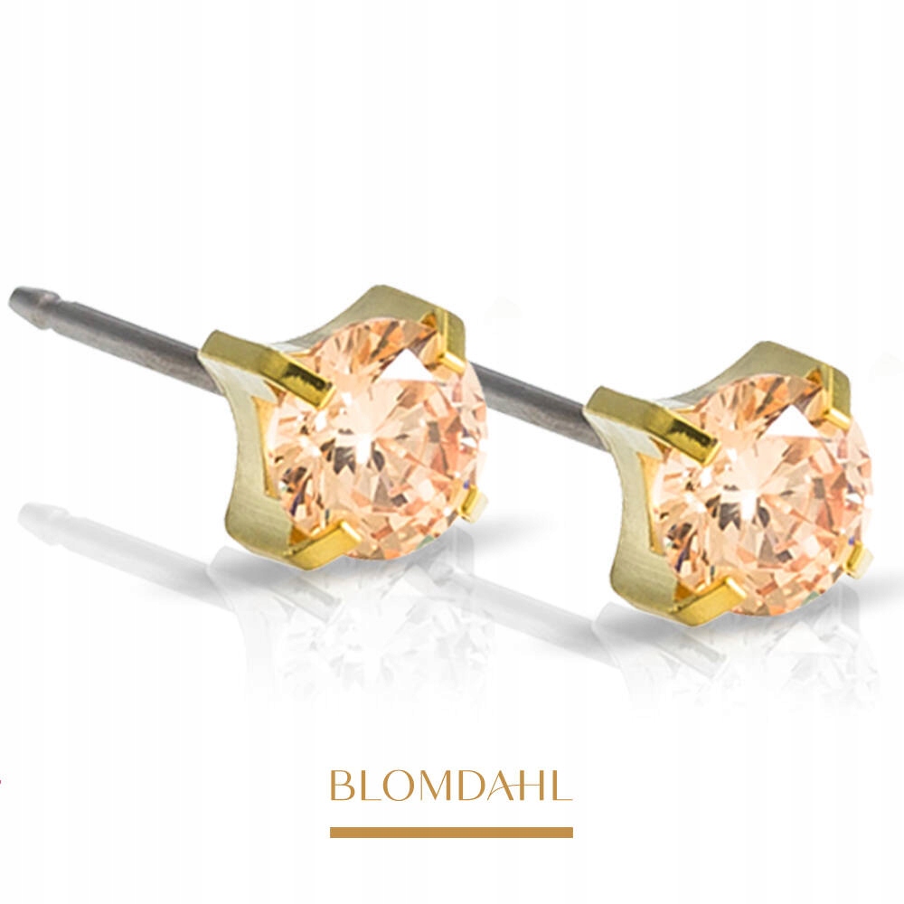 Hypoalergenní Náušnice Blomdahl Tiffany Cz Gold 7 mm