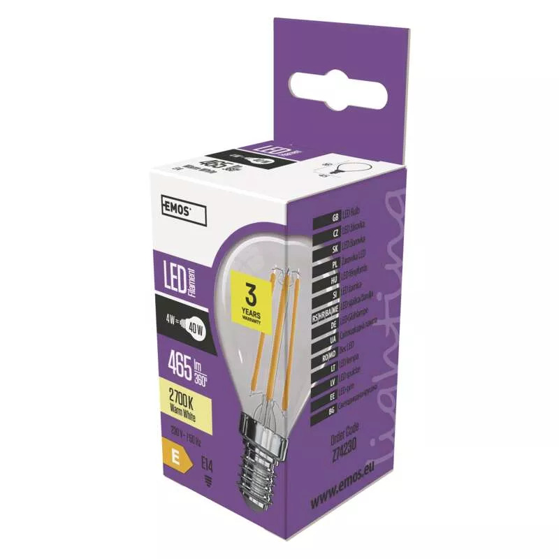 

Emos Żarówka Led Filament 4W E14 ciepła Z74230