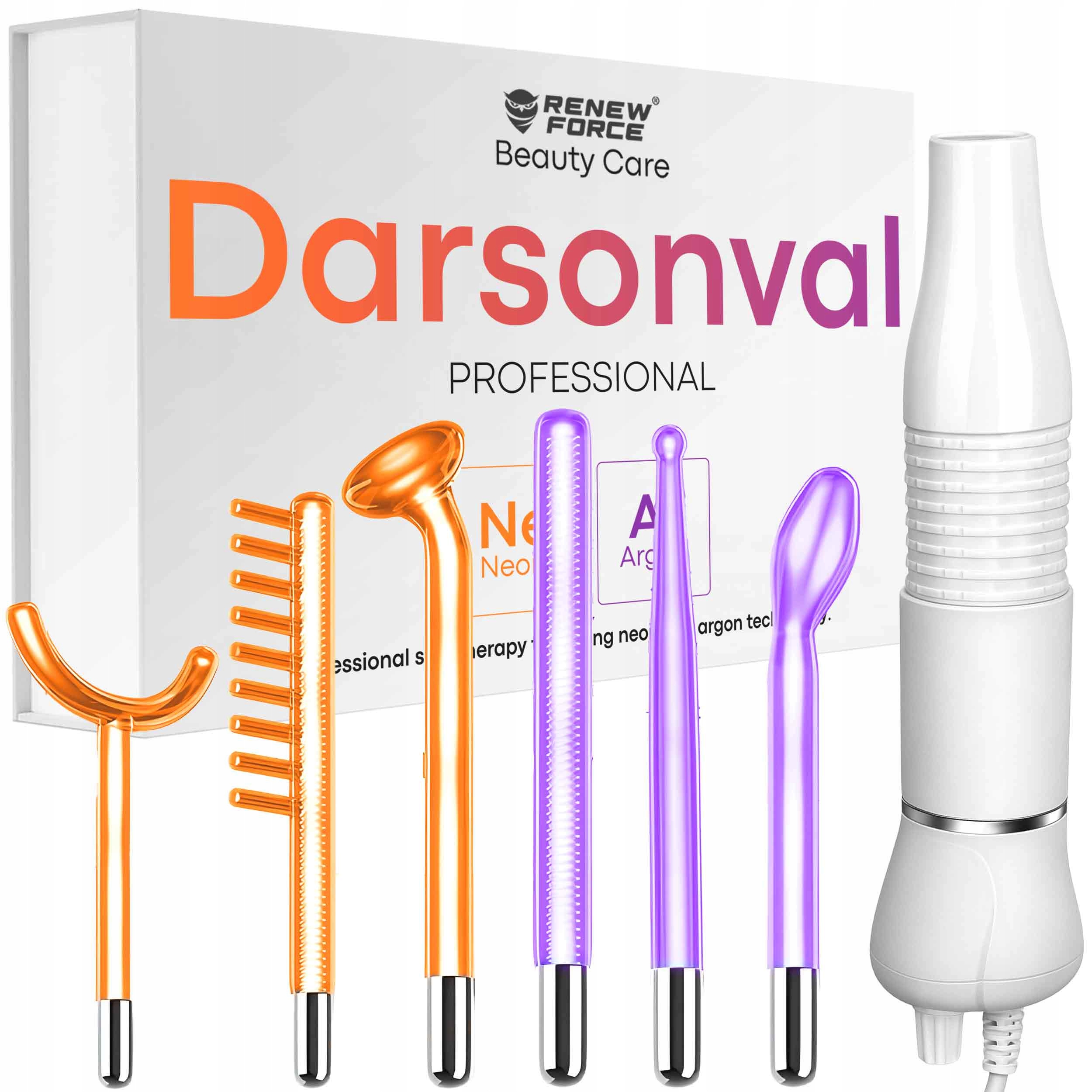 Darsonval Terapie Ozonem Argan Plynulá regulace 6 Pelot Sada XXL 30W